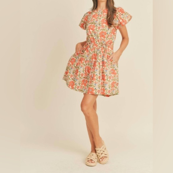 & Merci Dresses & Skirts - & Merci Boho Floral Puff Sleeve Lindsay Dress Size Large